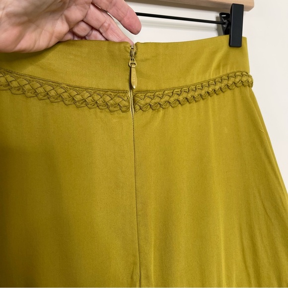 AJE  CASABLANCA BRAIDED TIERED MAXI SKIRT IN OLIVE GREEN boho quiet luxury - Picture 9 of 13